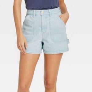 High waisted carpenter shorts